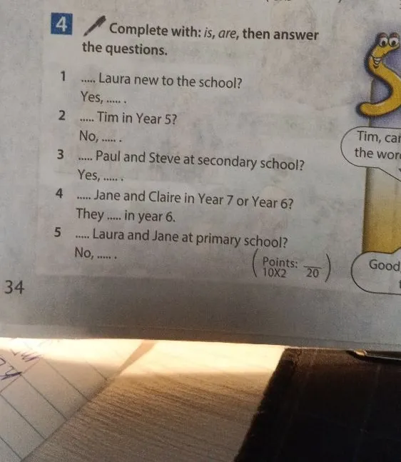 Complete with: is, are, then answer the questions.