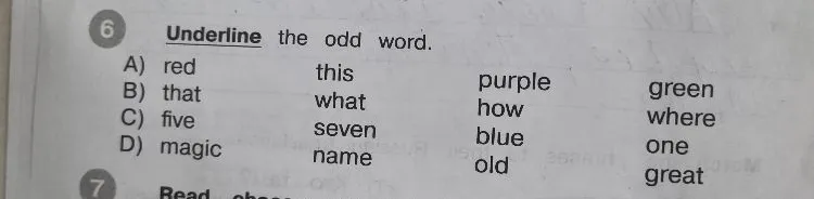 Underline the odd word.
