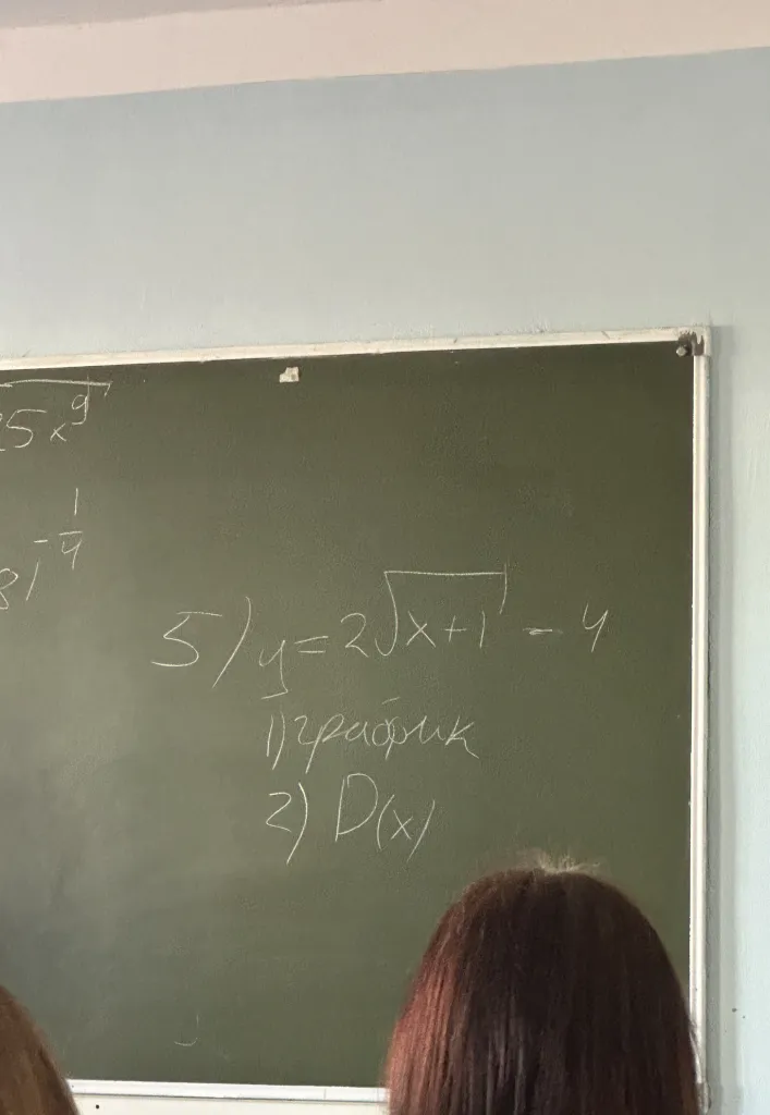 5) y=2*sqrt(x+1)-4 1)график 2)D(x)