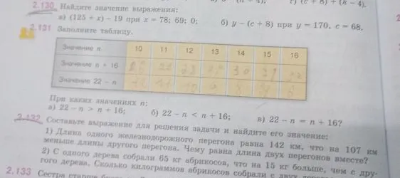 Найдите значение выражения: а) (125 + x) - 19 при x = 78; 69; 0; б) y - (c + 8) при y = 170, c = 68.