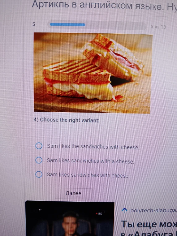 Choose the right variant: Sam likes the sandwiches with cheese. Sam likes sandwiches with a cheese. Sam likes sandwiches with cheese.