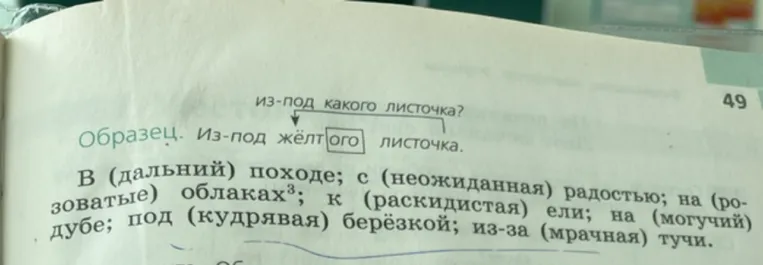Спишите, согласуйте прилагательные с существительным. Какая форма вопроса помогает определить безударные окончания имён прилагательных?