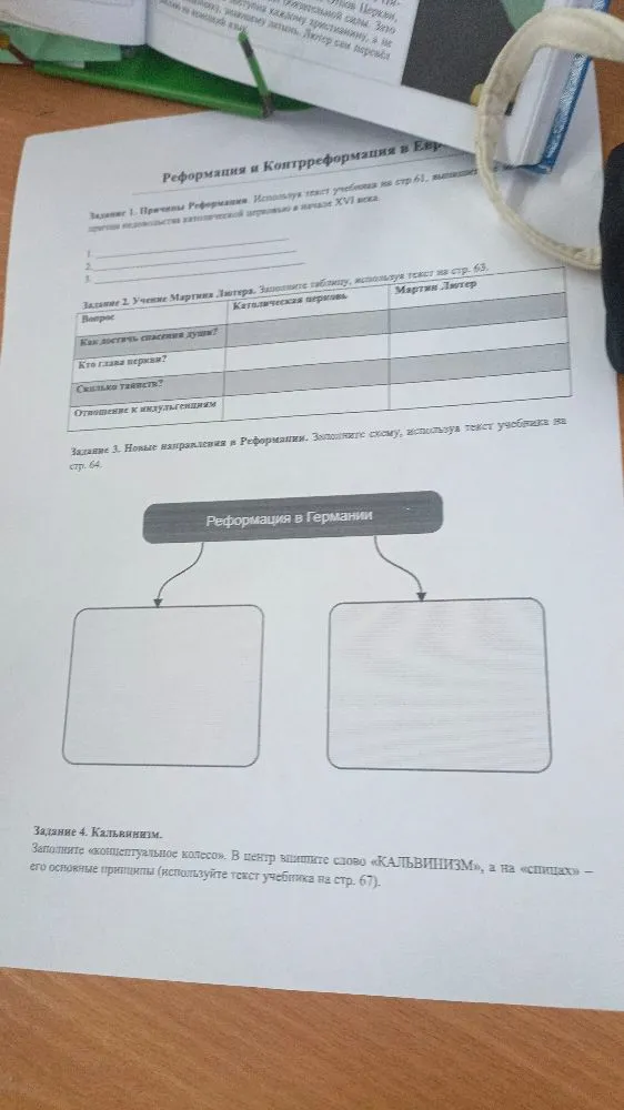 Задание 1. Причины Реформации. Используя текст учебника на стр 61, выпишите причины недовольства католической церковью в начале XVI века.