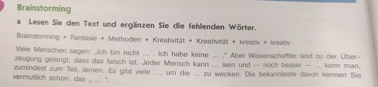 Lesen Sie den Text und ergänzen Sie die fehlenden Wörter.
