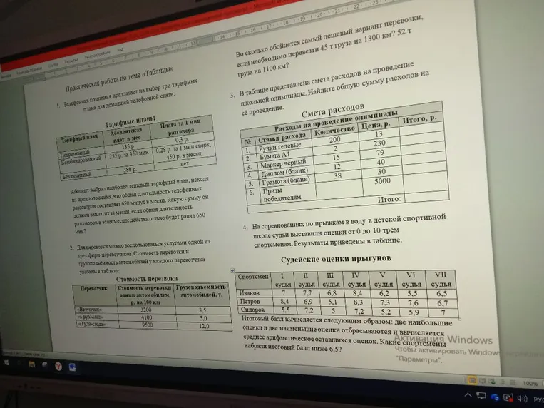 В таблице представлена смета расходов на проведение школьной олимпиады. Найдите общую сумму расходов на её проведение.