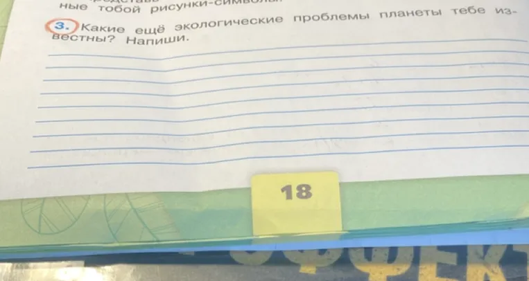 3. Какие ещё экологические проблемы планеты тебе известны? Напиши.