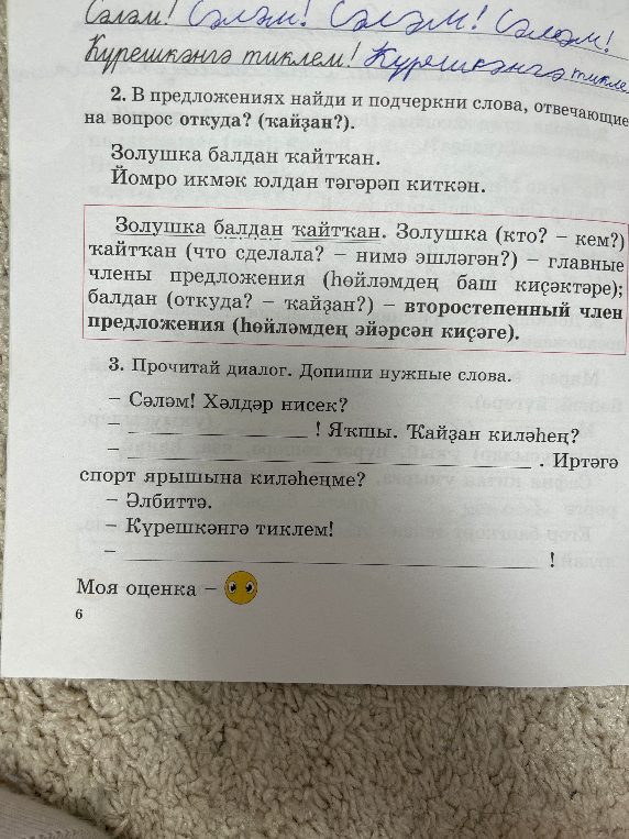 В предложениях найди и подчеркни слова, отвечающие на вопрос откуда? (кайзан?).