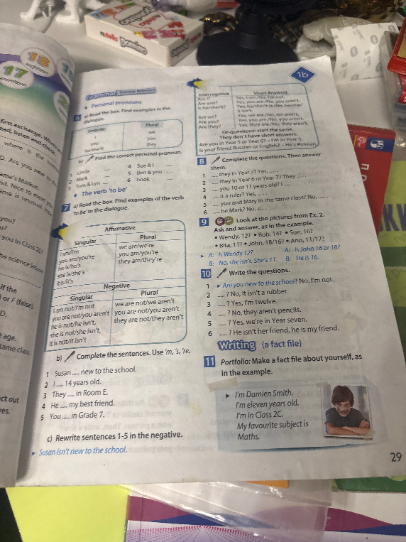 Complete the exercises from the page of the English textbook.