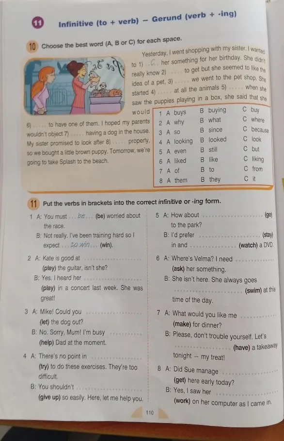 Choose the best word (A, B or C) for each space.