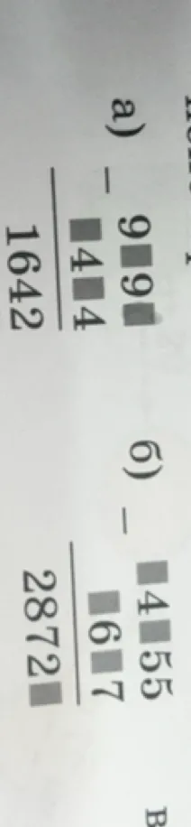 а) 9□9□ - □4□4 = 1642