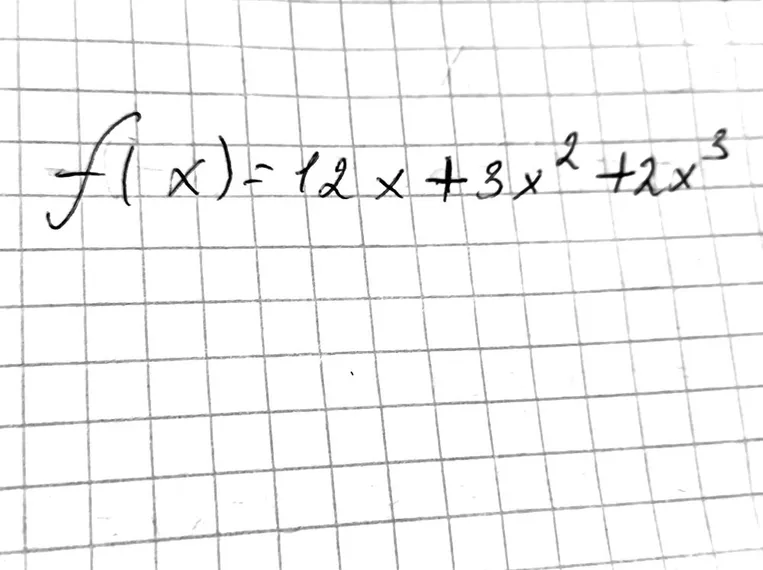 f(x) = 12x + 3x^2 + 2x^3