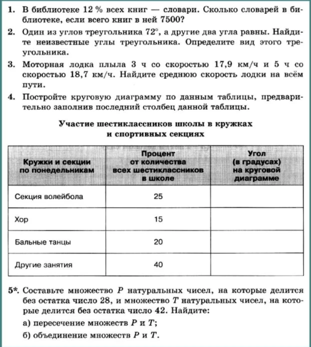 1. В библиотеке 12 % всех книг — словари. Сколько словарей в библиотеке, если всего книг в ней 7500?