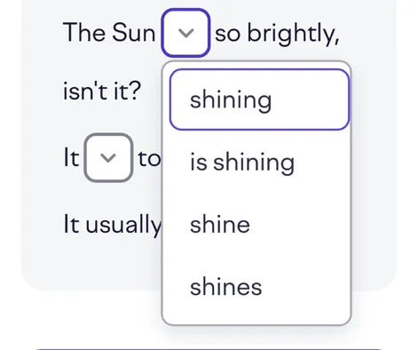The Sun [dropdown] so brightly, isn't it?