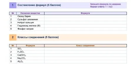 1 Составление формул (5 баллов). Запишите формулу по названию. Формат ответа: 1 — H2O