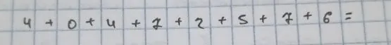 4 + 0 + 4 + 2 + 2 + 5 + 7 + 6 =