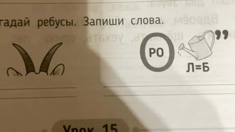Отгадай ребусы. Запиши слова.