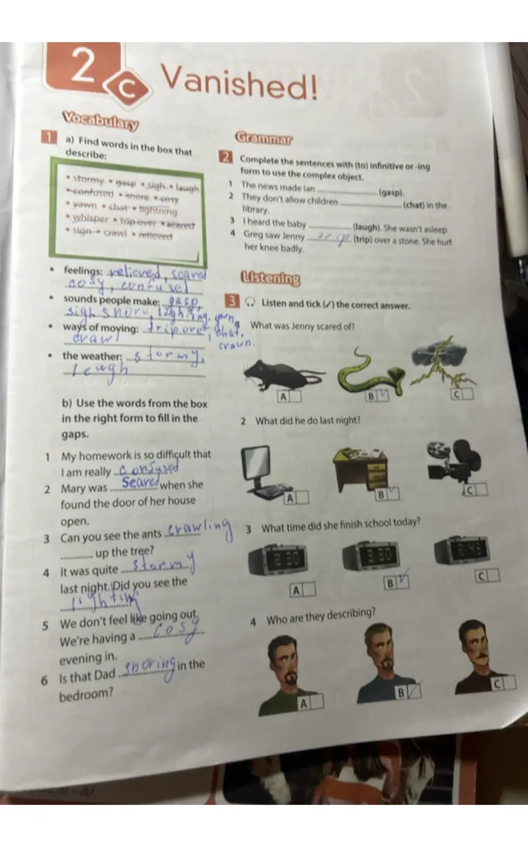 Complete the sentences with (to) infinitive or -ing form to use the complex object.