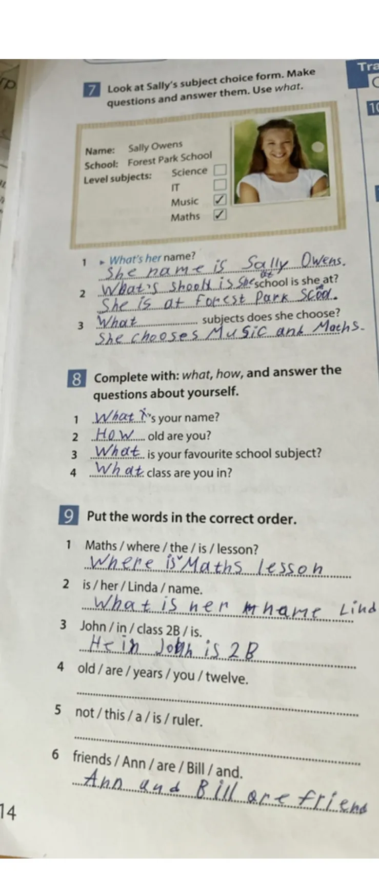 Put the words in the correct order.