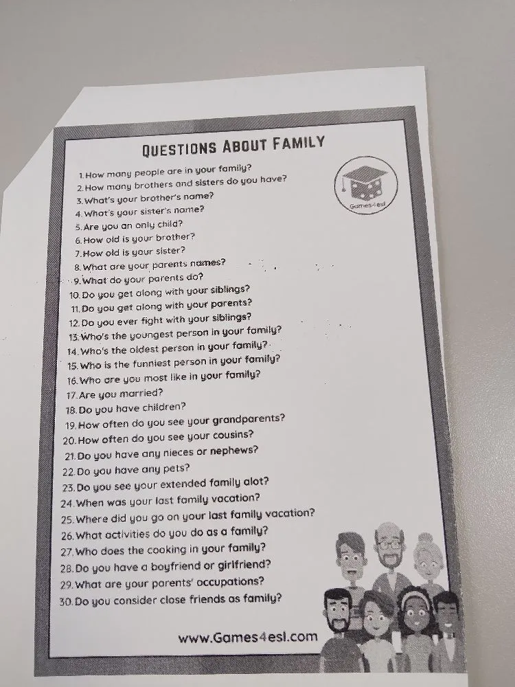 1. How many people are in your family?