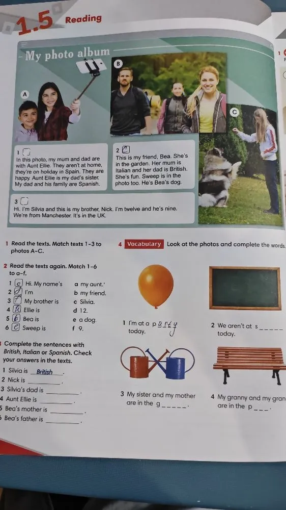 Read the texts. Match texts 1–3 to photos A–C.
