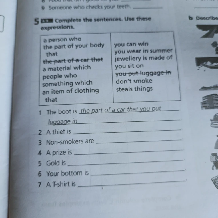 Complete the sentences. Use these expressions.