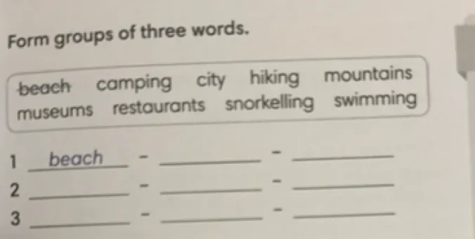 Form groups of three words.