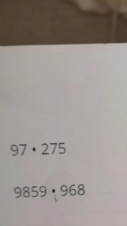 97 * 275, 9859 * 968