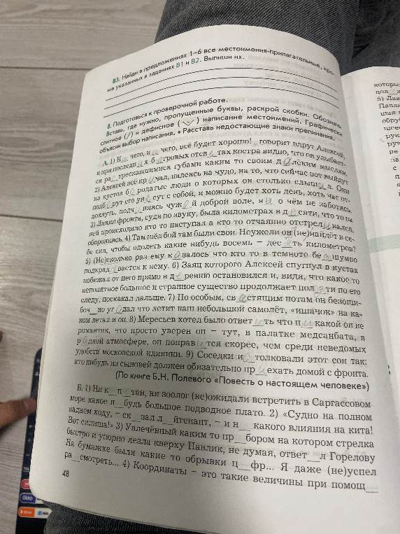 Подготовиться к проверочной работе. Вставь, где нужно, пропущенные буквы, раскрой скобки. Обозначь слитное (/) и дефисное ( ) написание местоимений. Расставь недостающие знаки препинания.