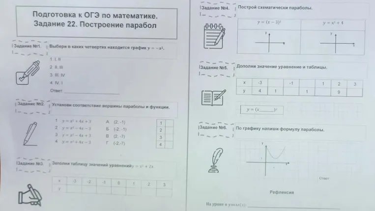 Подготовка к ОГЭ по математике. Задание 22. Построение парабол