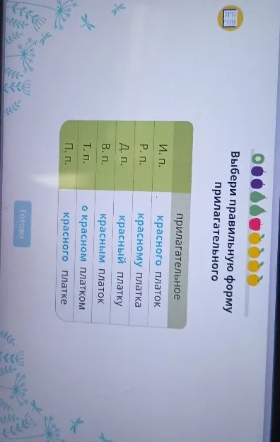 Выбери правильную форму прилагательного