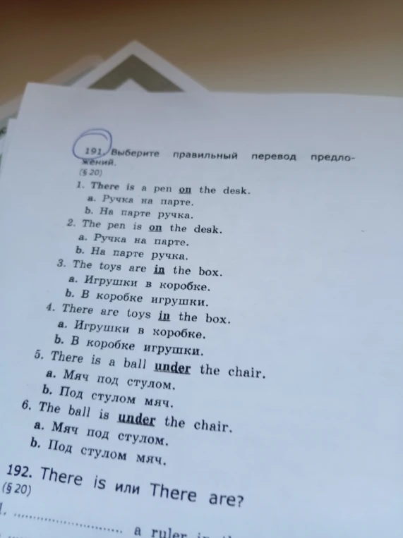 191. Выберите правильный перевод предложений.