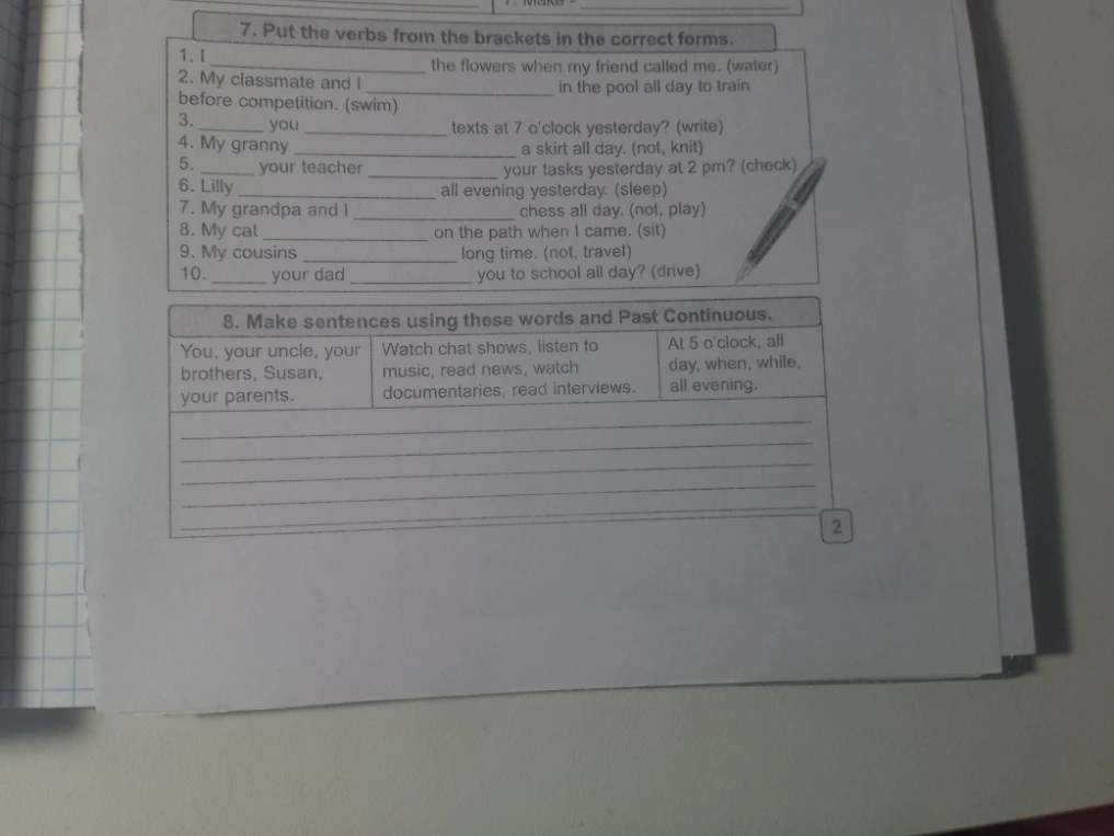 7. Put the verbs from the brackets in the correct forms.