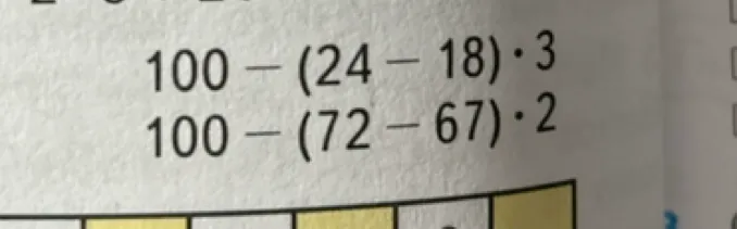 100 - (24 - 18) * 3