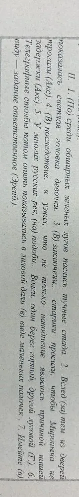 1. (По) среди обширных зеленых лугов паслись тучные стада.