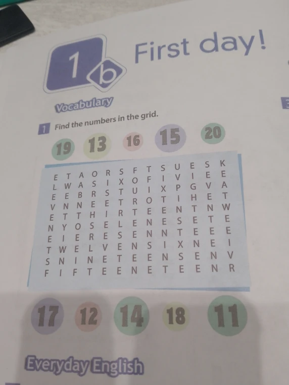 Find the numbers in the grid.