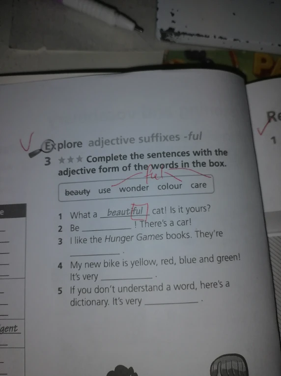 Complete the sentences with the adjective form of the words in the box.
