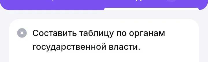 Составить таблицу по органам государственной власти.