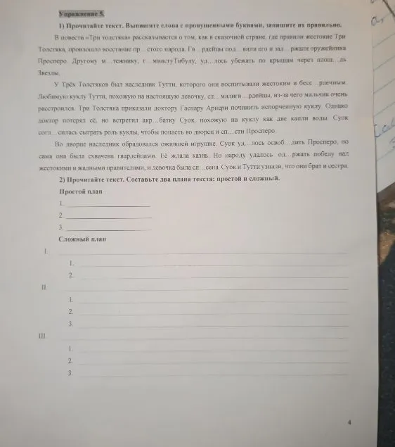 Прочитайте текст. Выпишите слова с пропущенными буквами, запишите их правильно.