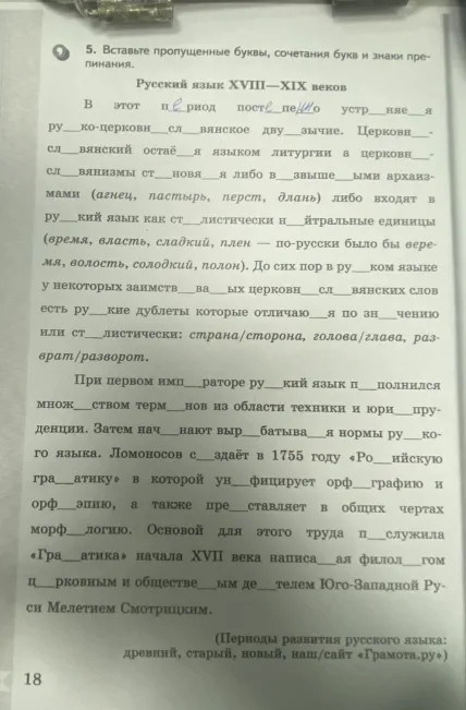 5. Вставьте пропущенные буквы, сочетания букв и знаки препинания.