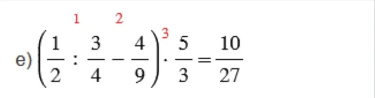 (1/2 : 3/4 - 4/9) * 5/3 = 10/27