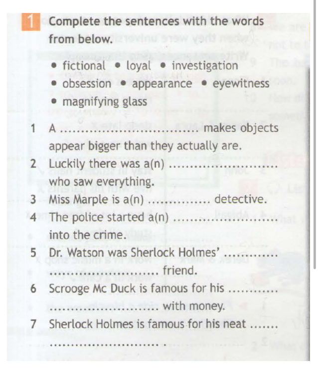 Complete the sentences with the words from below.