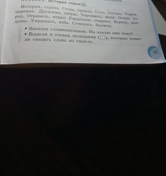 Запиши словосочетания. На какую они тему? Выдели в словах окончания, которые помогли связать слова по смыслу.