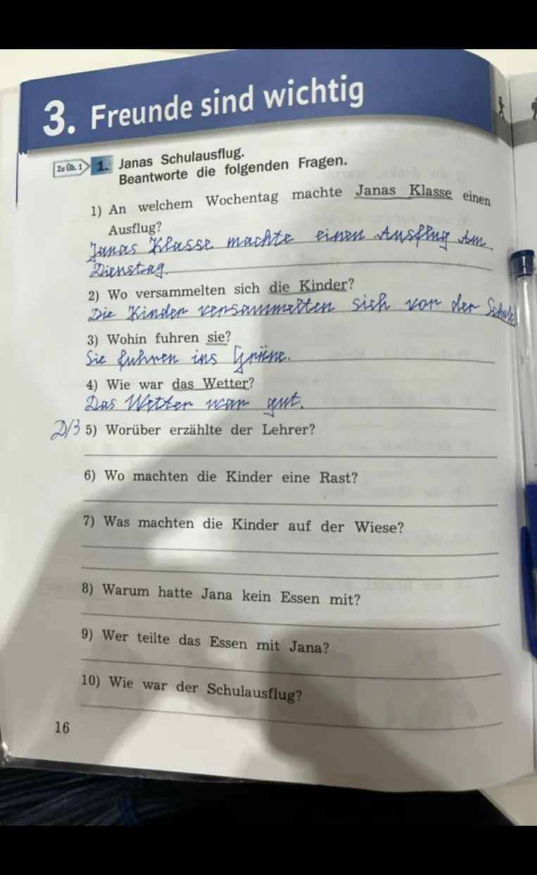 b) Wie war es im Text? Korrigiert die falschen Sätze.