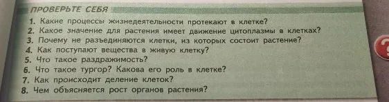 1. Какие процессы жизнедеятельности протекают в клетке?