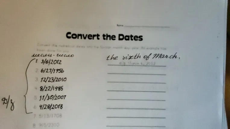 Convert the Dates: Convert the numerical dates into the format month day, year.