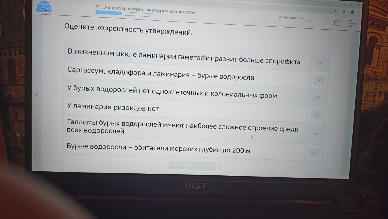 Оцените корректность утверждений.