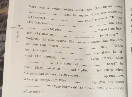 Open the brackets to complete the text.