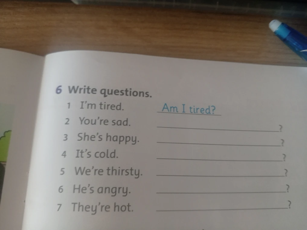6 Write questions.