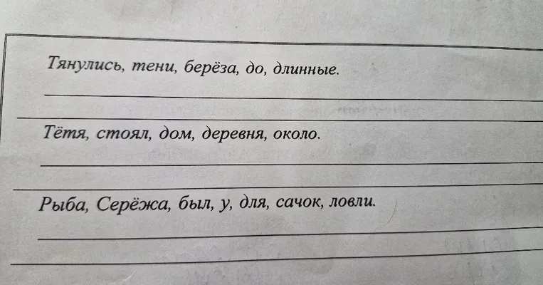 Тянулись, тени, берёза, до, длинные.