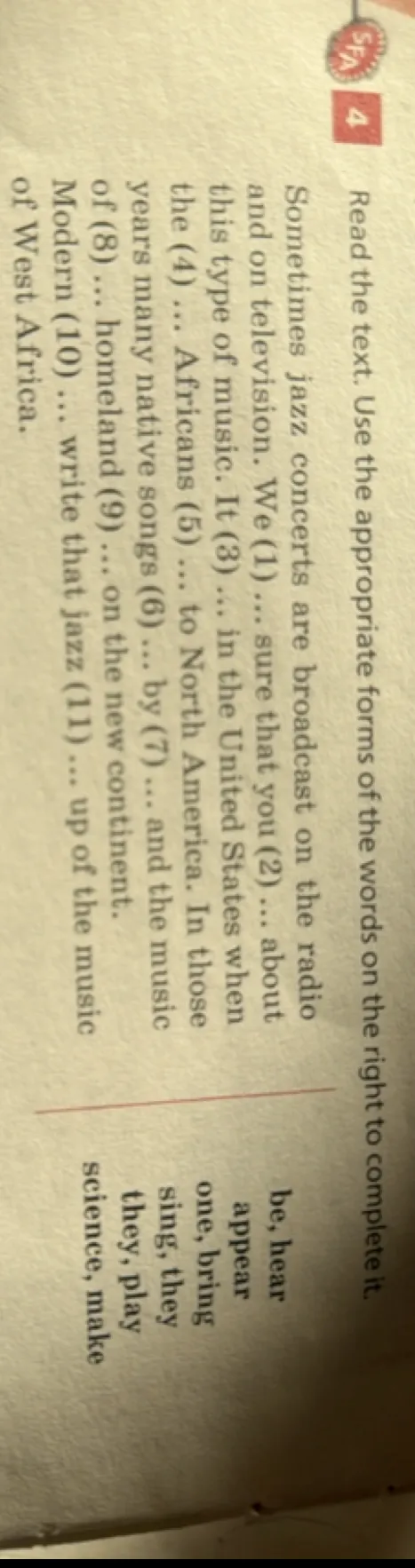 Read the text. Use the appropriate forms of the words on the right to complete it.